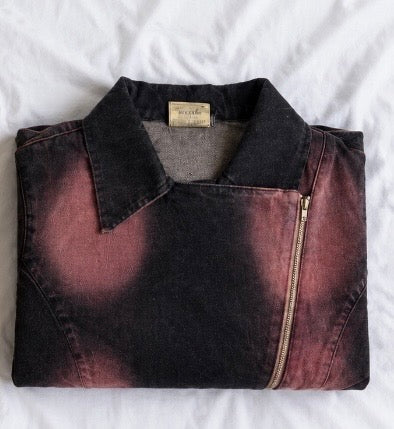 Veste Versace en jean noire délavée effet rose💫