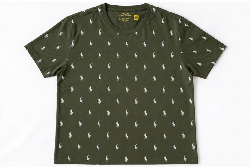 T-shirt Polo Ralph Lauren All-Over Pony – Vert kaki 🐎