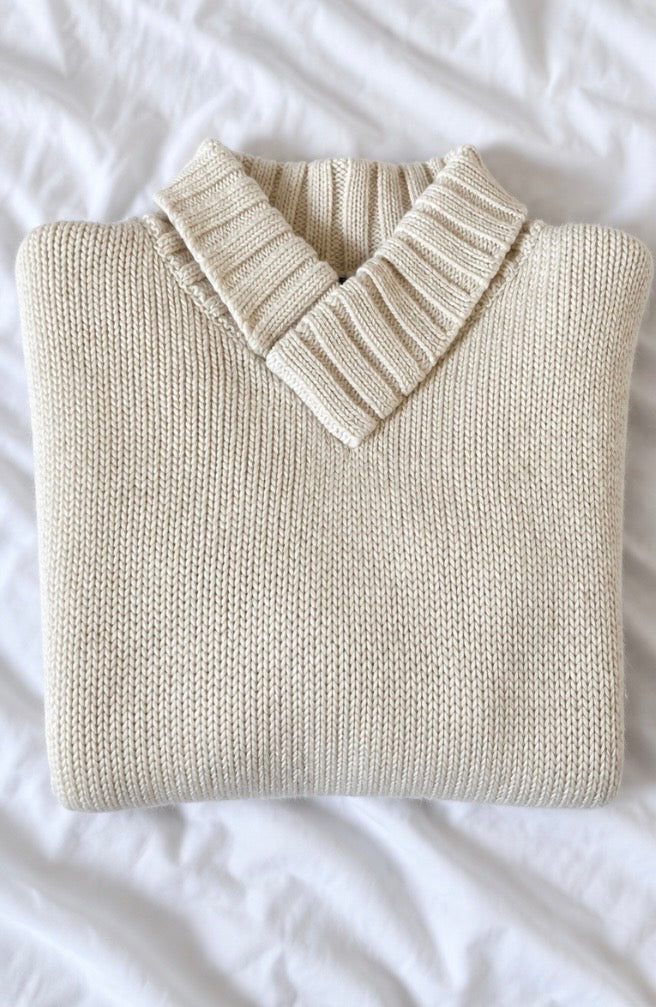 Pull Polo Jeans Co. Ralph Lauren Vintage – Écru Col Châle 🇺🇸