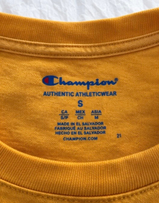 T-shirt Champion Script jaune moutarde💫