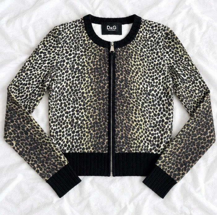 Gilet zippé D&G Dolce & Gabbana imprimé léopard💫