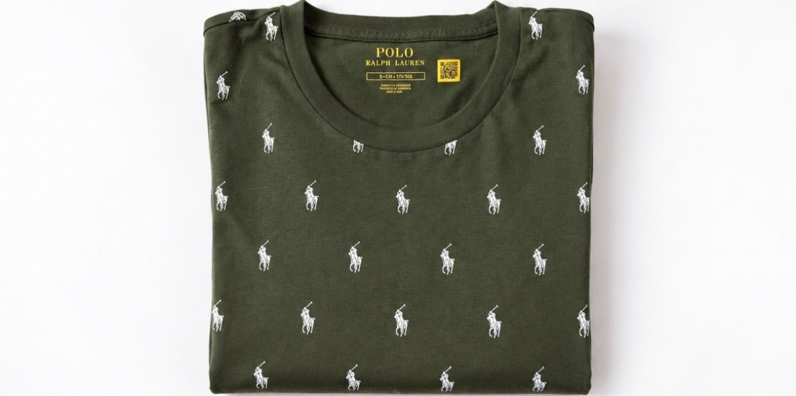 T-shirt Polo Ralph Lauren All-Over Pony – Vert kaki 🐎