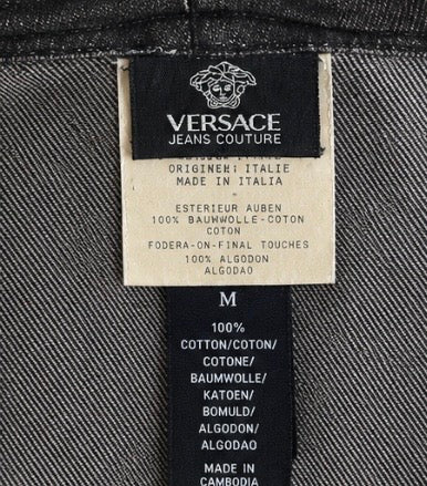 Veste Versace en jean noire délavée effet rose💫