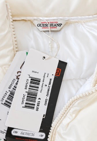 🧥 Doudoune Guess Jeans Femme – Blanche – Neuve avec étiquette